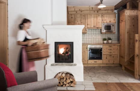 Chalet with fireplace