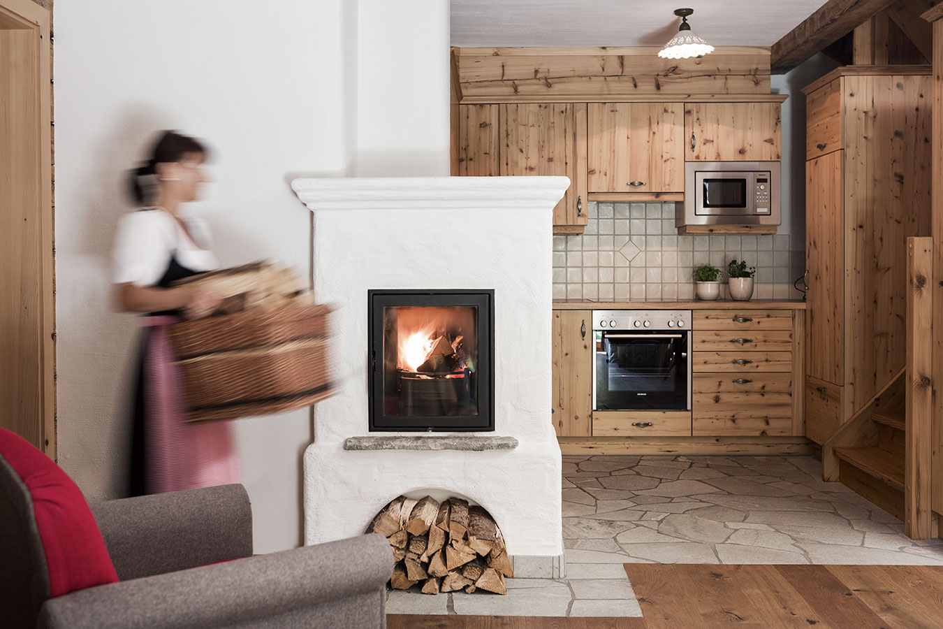 Chalet with fireplace