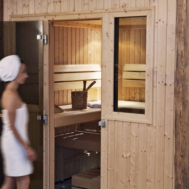 Wellnessbereich im Haupthause vom Feriendorf Holzleb'n