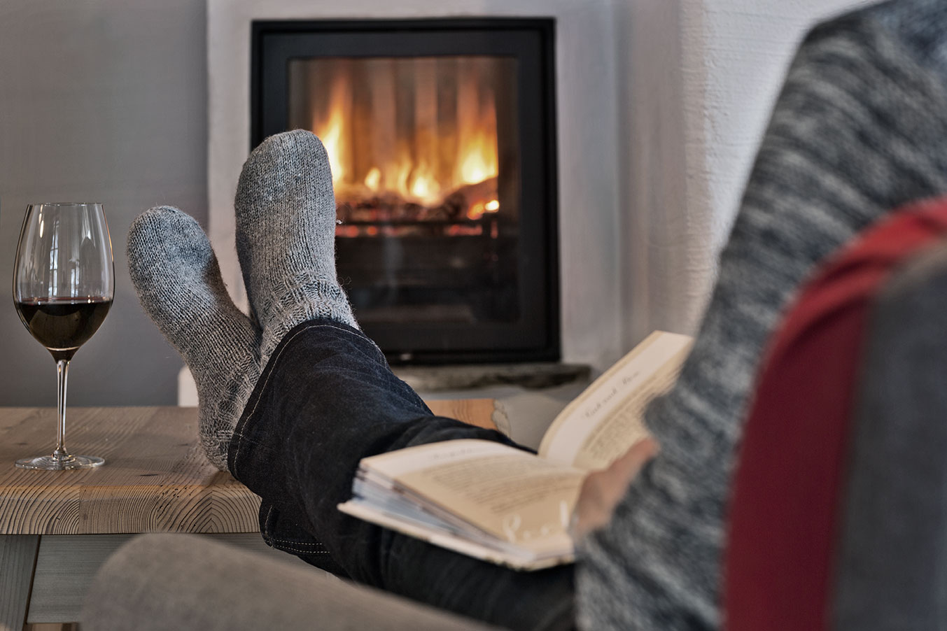 Chalet with fireplace