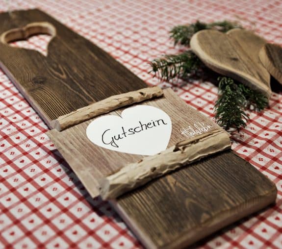Holzschindel als Gutschein