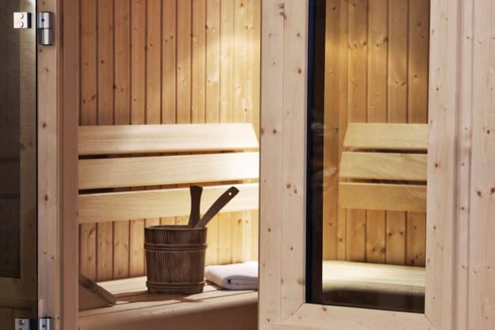 Sauna im Wellnessbereich der Ferienwohnungen