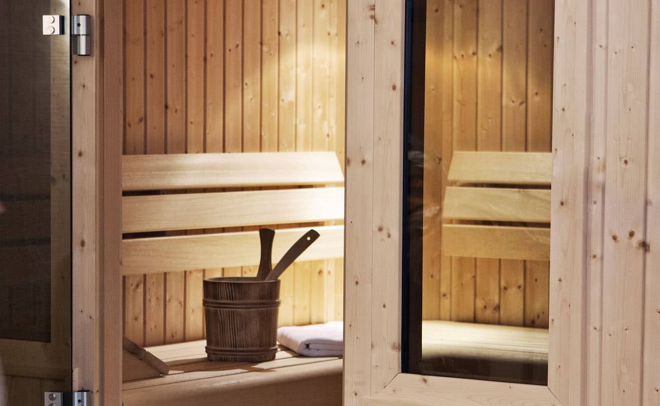 Sauna im Wellnessbereich der Ferienwohnungen