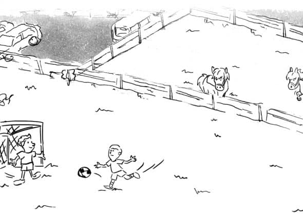 Malvorlage Fußballplatz