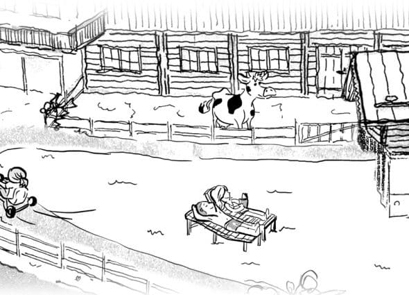 picture to color - holidays on a farm